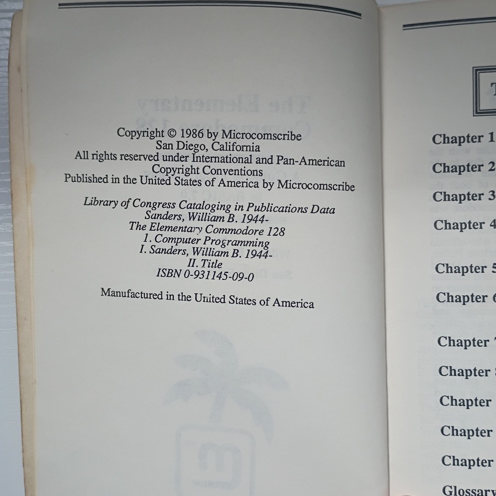 The Elementary Commodore 128 By  William B. Sanders San Diego 1986 * SUPER RARE - Picture 5 of 9